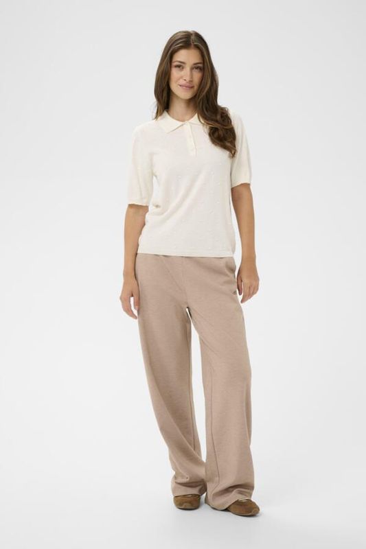 Hanne knitted polo shirt soft white