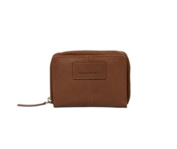 Soft skylar double flap purse chestnut brown