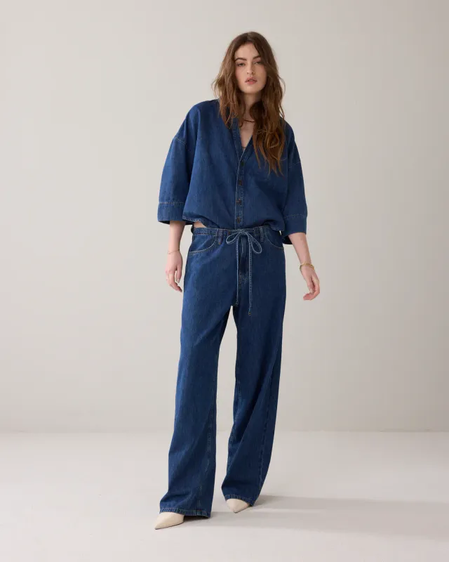 Denim pull on jeans blue