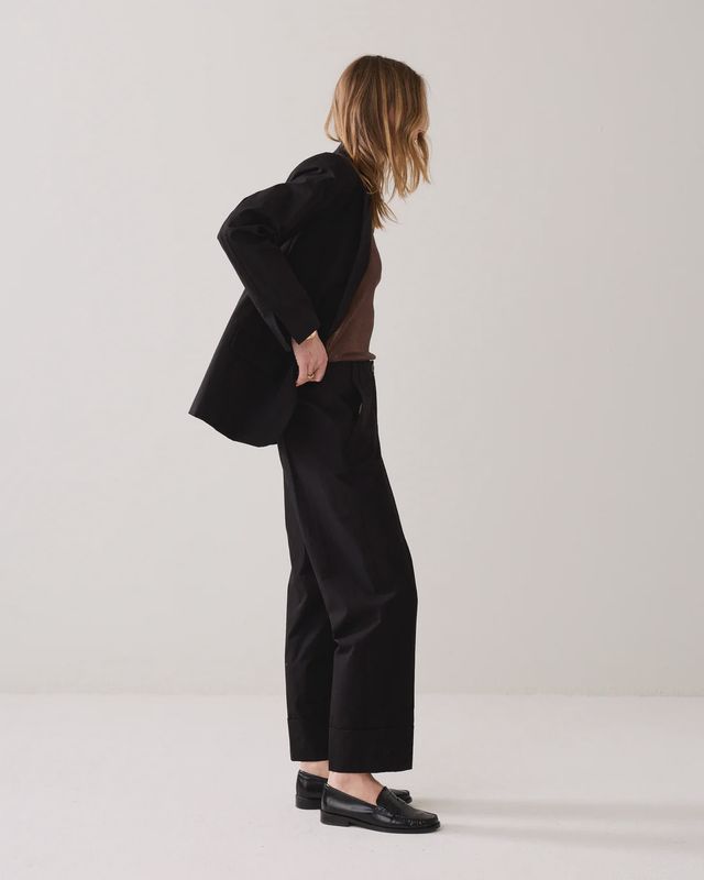 Cotton blend trousers black