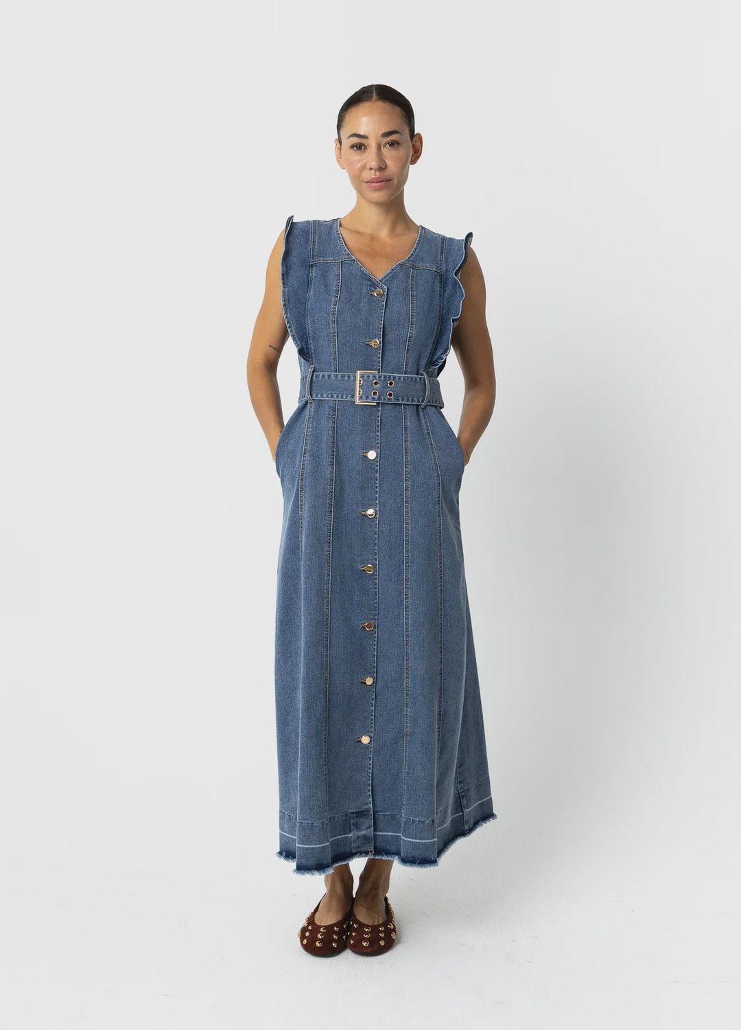Maxi dress denim blue