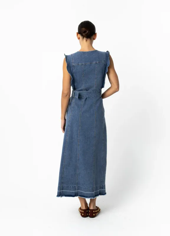 Maxi dress denim blue