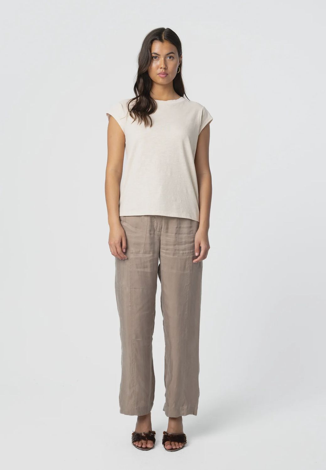 Metallic t-shirt cream