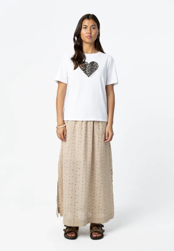 Leo heart t shirt white