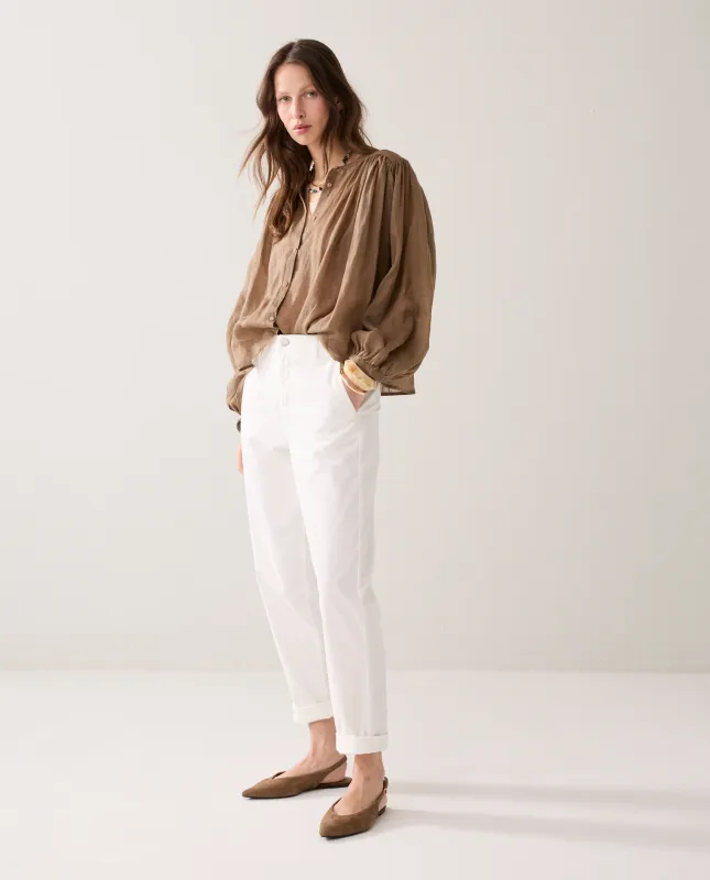 Tapered fit chinos soft white