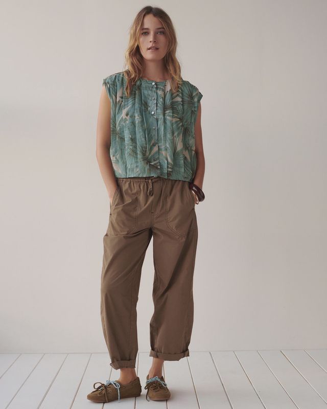 Barrel fit trousers brown