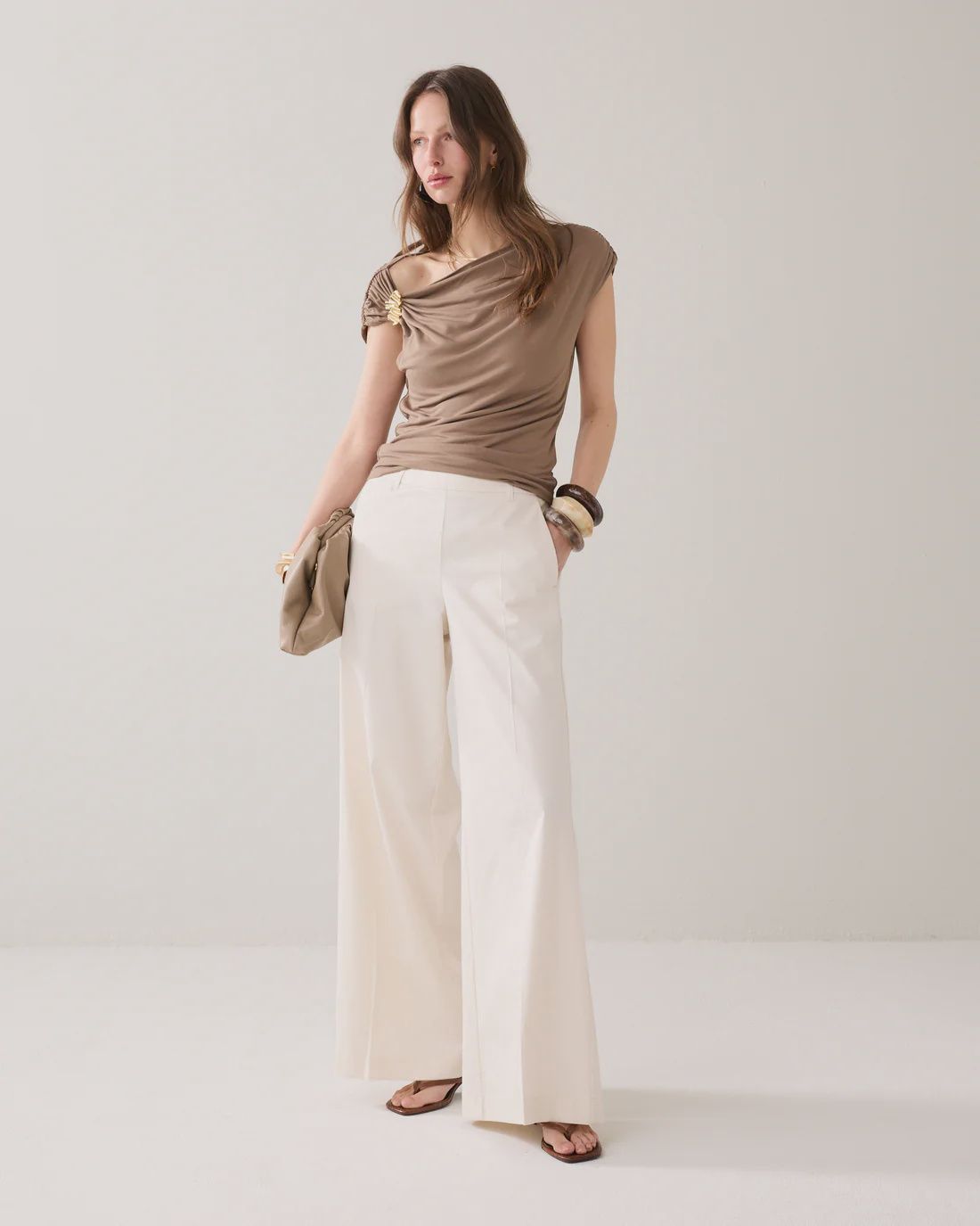Wide leg trousers  cream