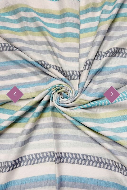 Striped cotton scarf blue