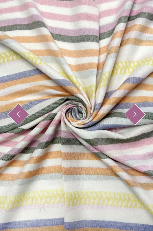Stripe cotton scarf orange