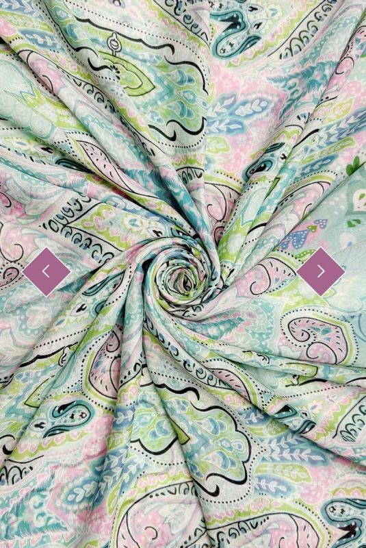 Paisley print scarf aqua green