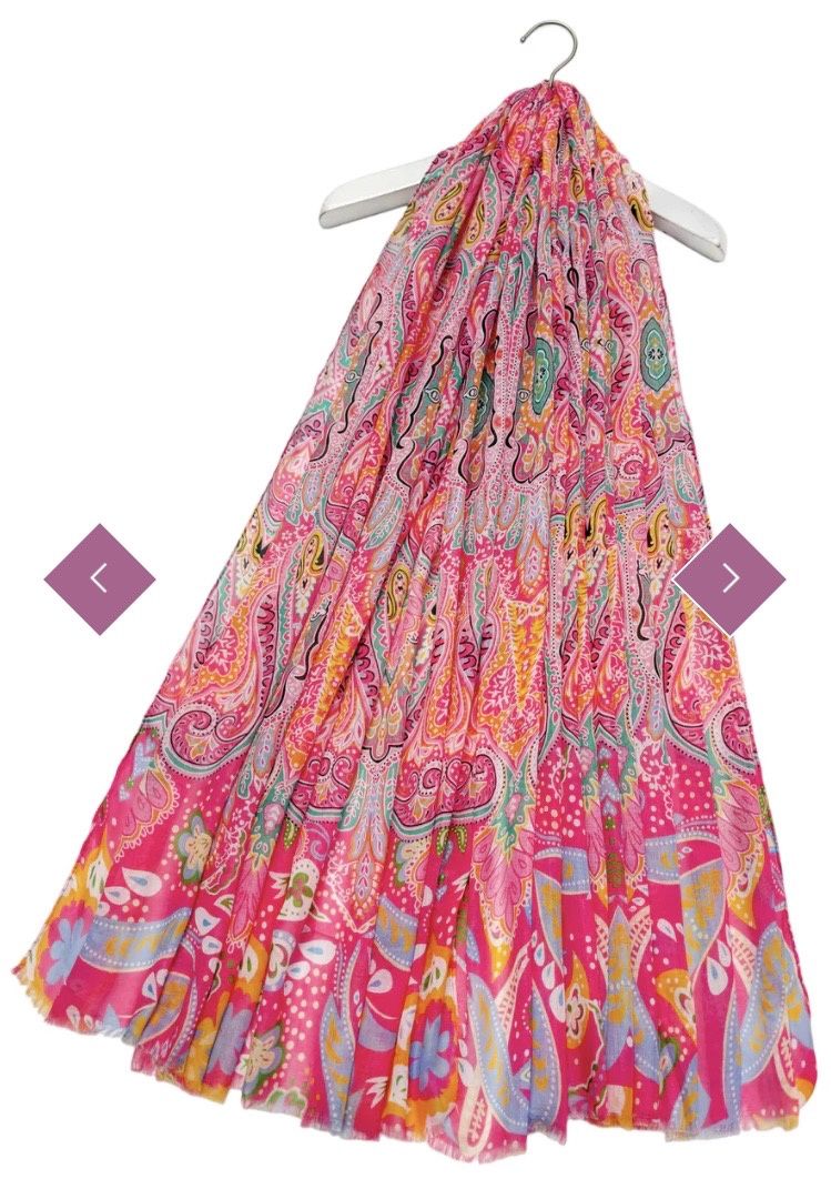 Paisley print scarf pink