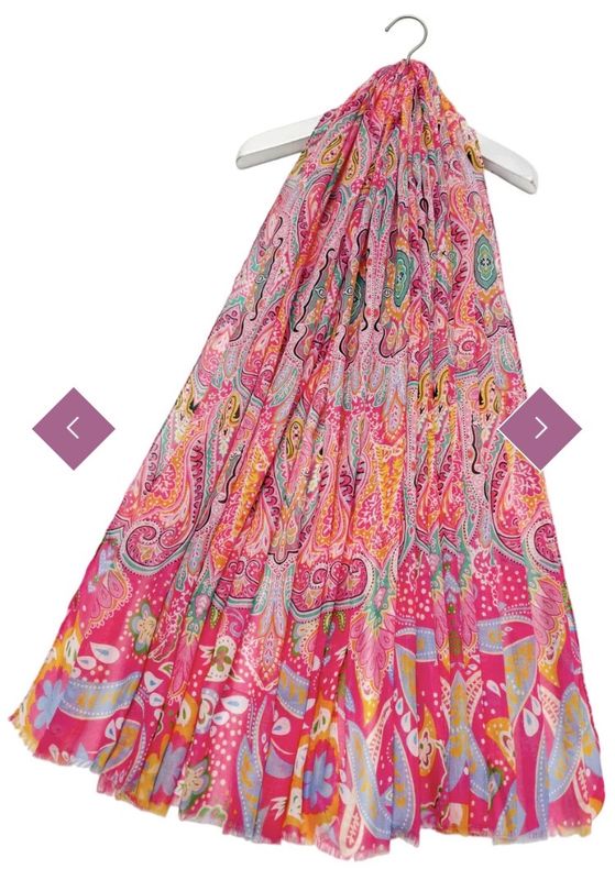 Paisley print scarf pink