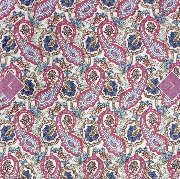 60s Paisley print square scarf white