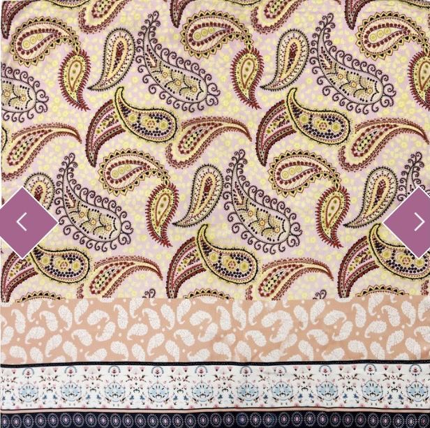 Paisley and stripe silk square scarf pink