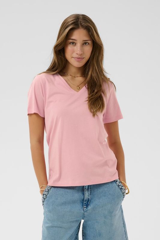 Naia v-neck t-shirt pale pink