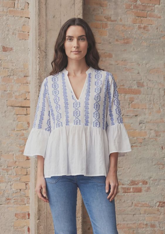 Mina embroidered blouse white
