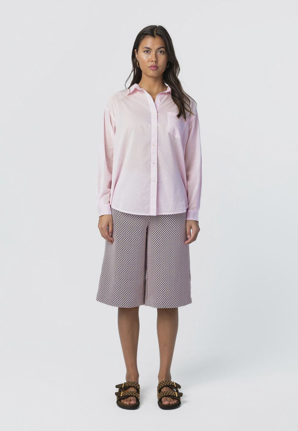 Cotton shirt pale pink
