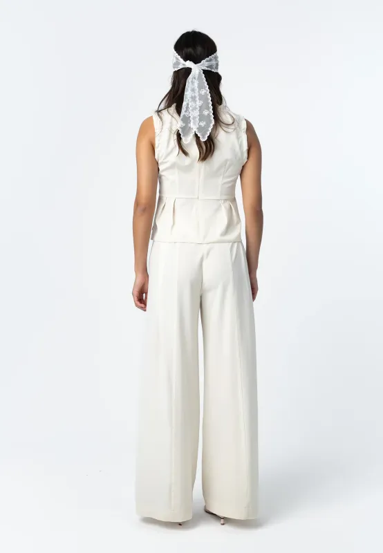 Anna Wide leg trousers cream