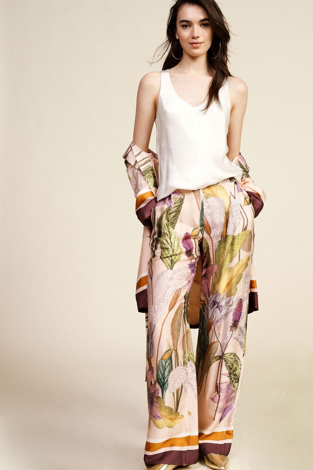 Floral print palazzo trousers