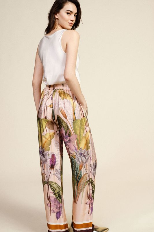 Floral print palazzo trousers
