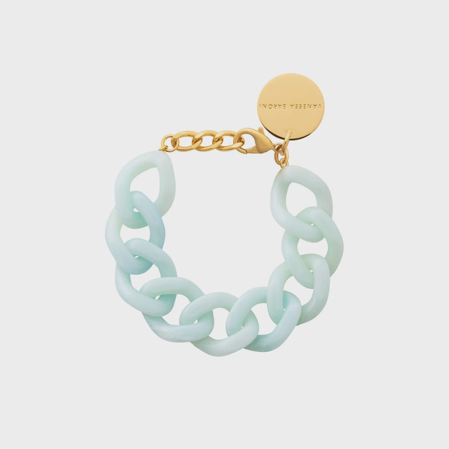 Flat chain bracelet pale blue