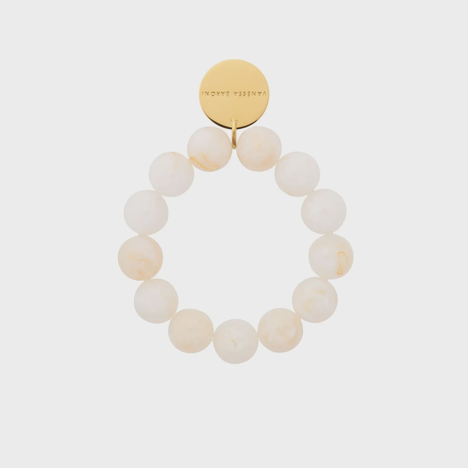 Beads flex bracelet pearl cream marble