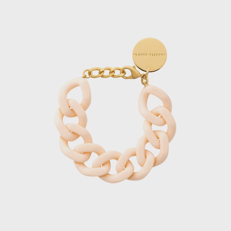 Flat chain bracelet cream marble