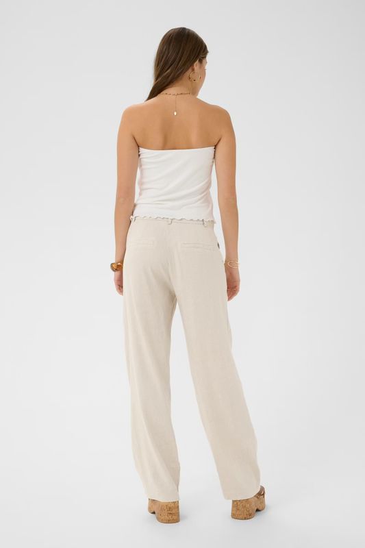 June linen mix trousers beige