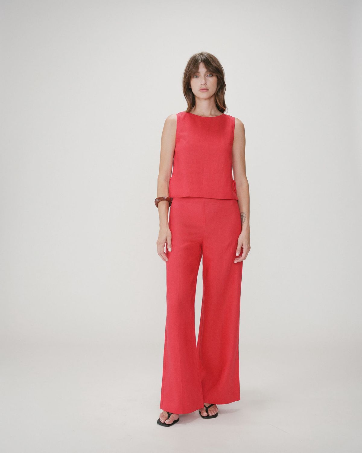 Wesca sleeveless top with ties red