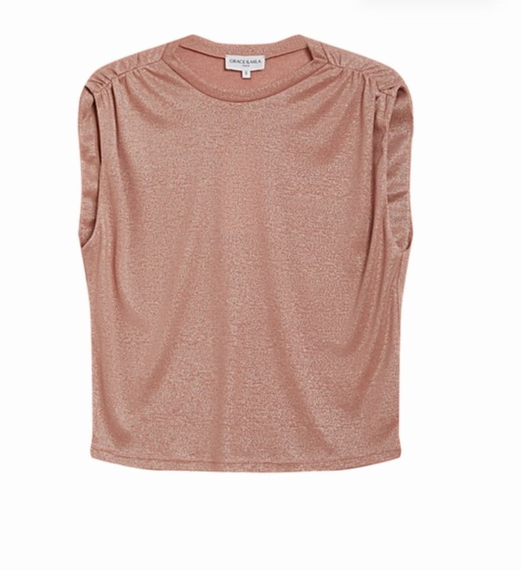 Winny sleeveless t-shirt rose pink metallic