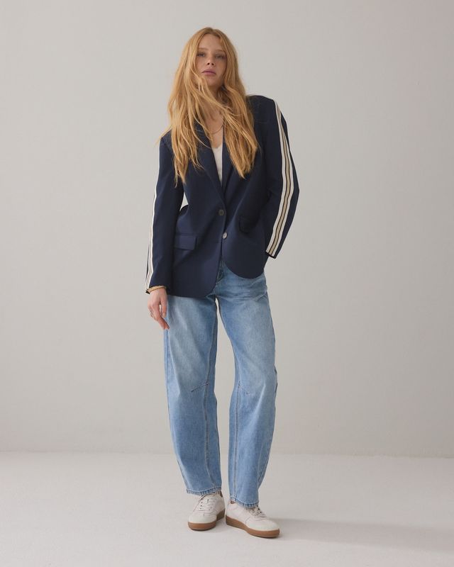 Sporty boyfriend blazer navy
