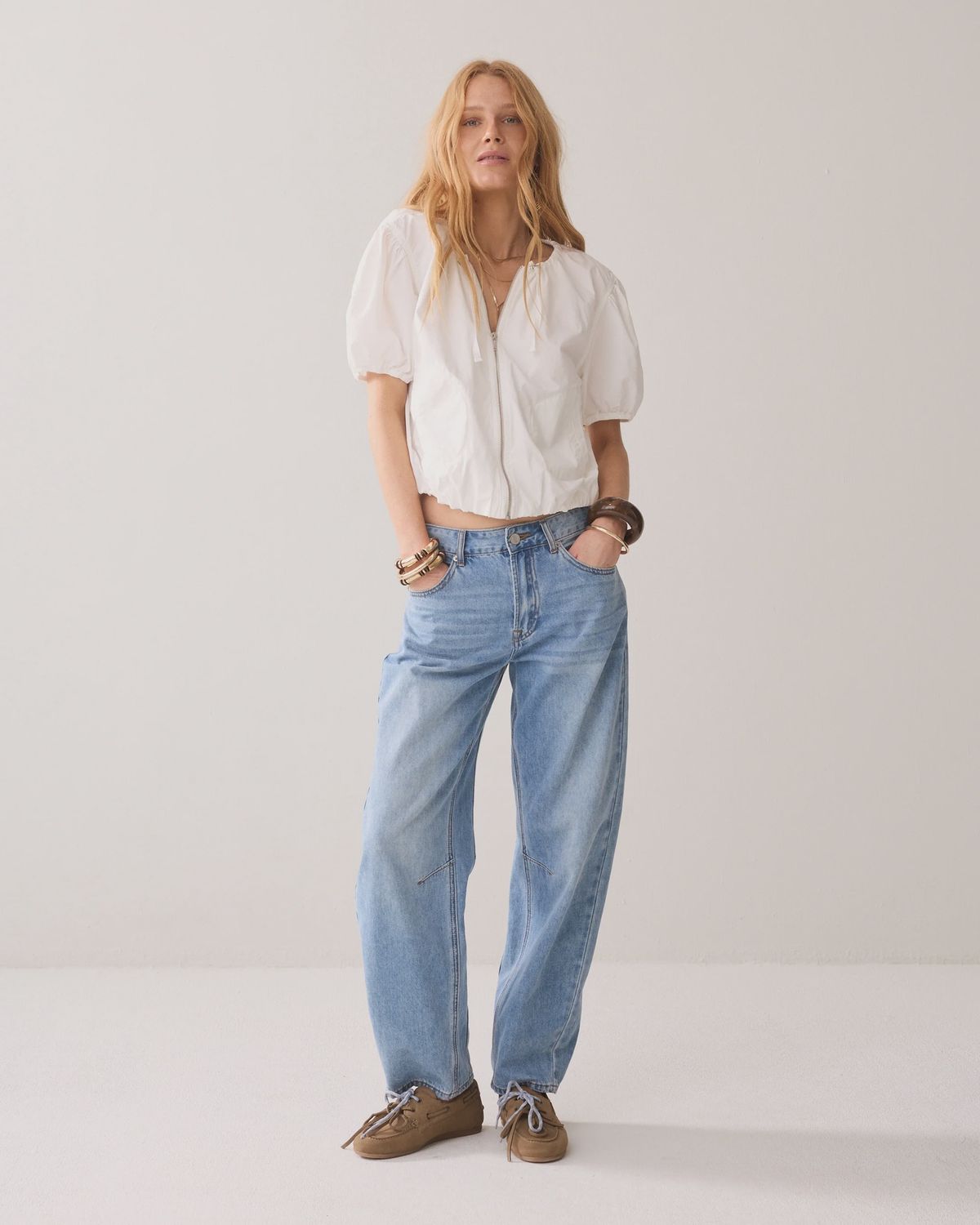 Canvas cotton blouse off-white
