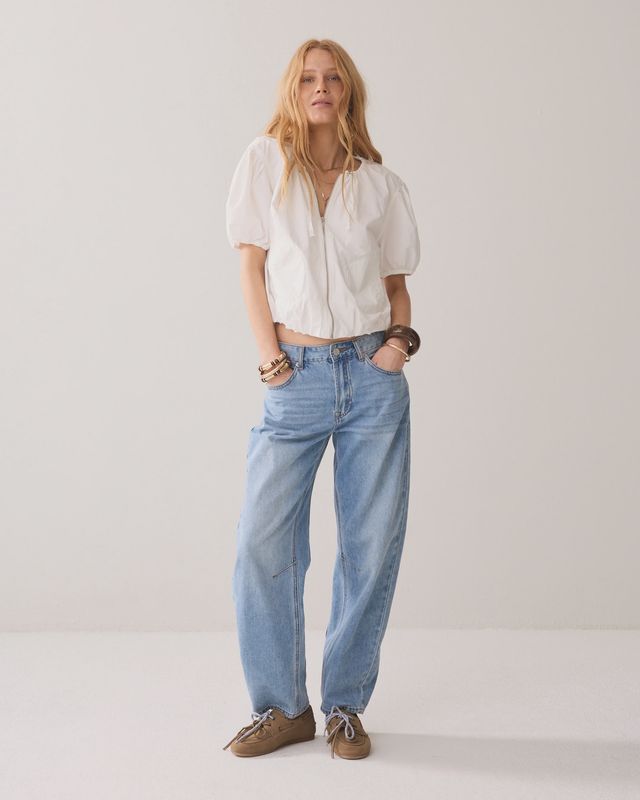 Canvas cotton blouse off-white