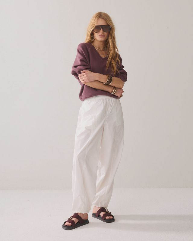 Harem canvas trousers off white
