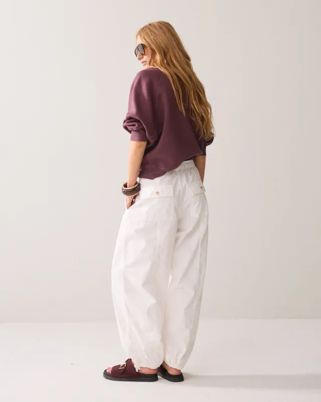 Harem canvas trousers off white