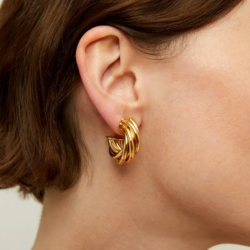 Atik mini hoop earrings gold