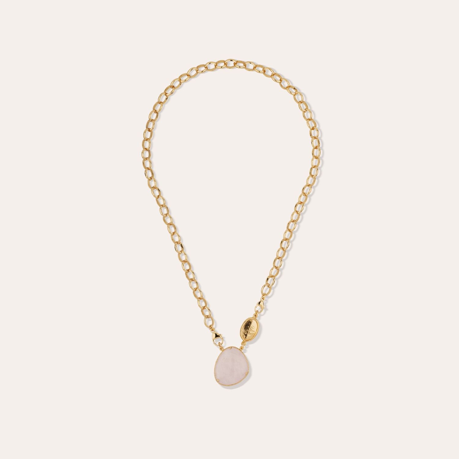Billy pink quartz necklace gold