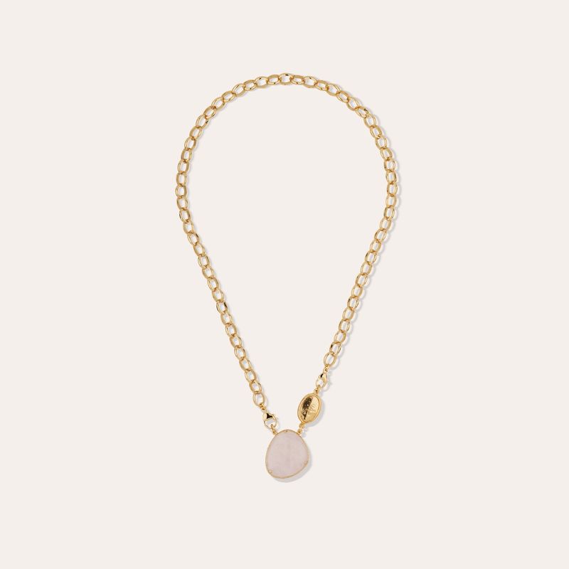 Billy pink quartz necklace gold