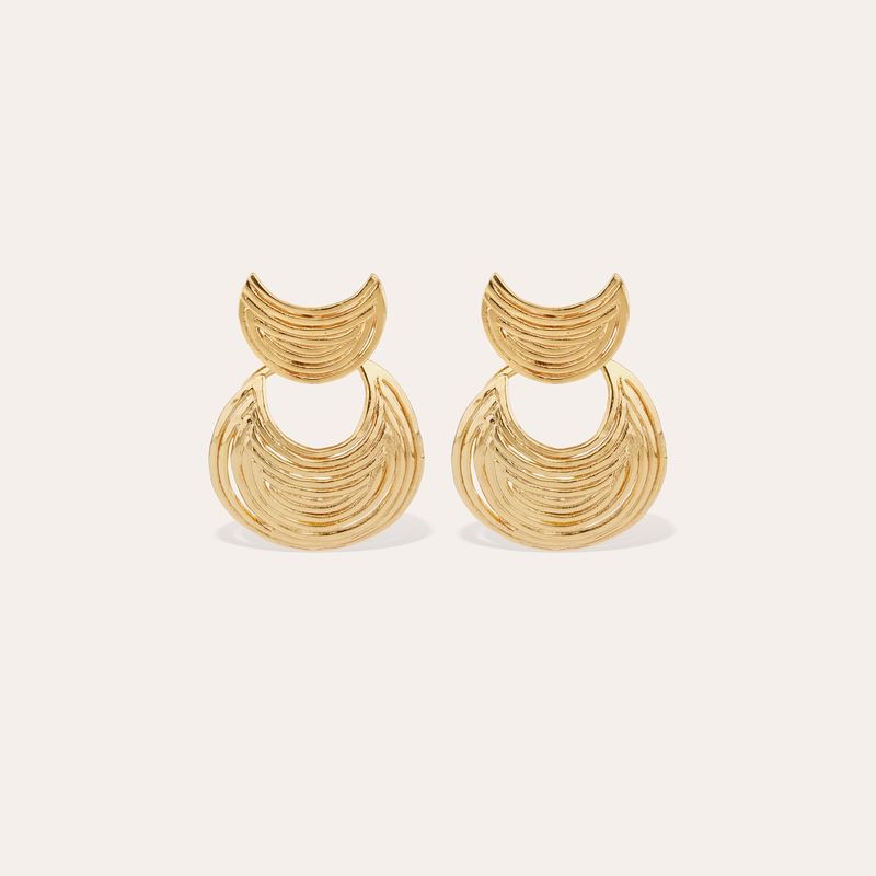 Luna wave mini o earrings gold