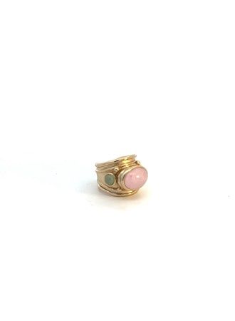 Simone pink quartz ring gold