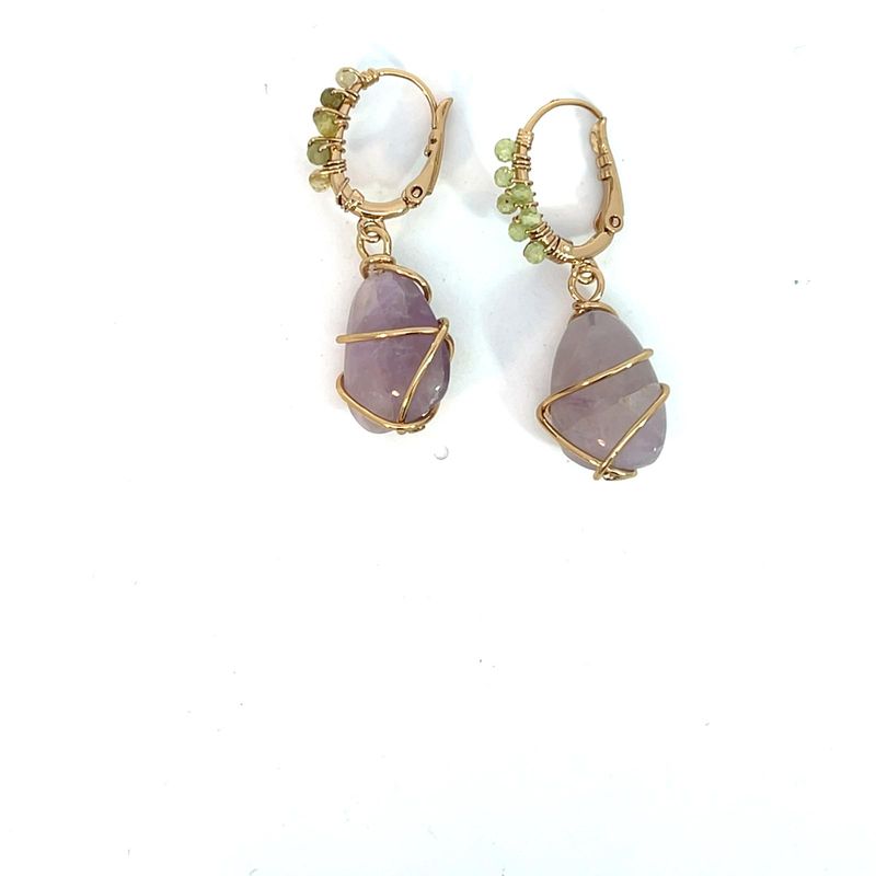 Tao drop earrings amethyst