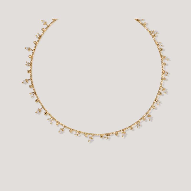 Tangerine pearl necklace gold