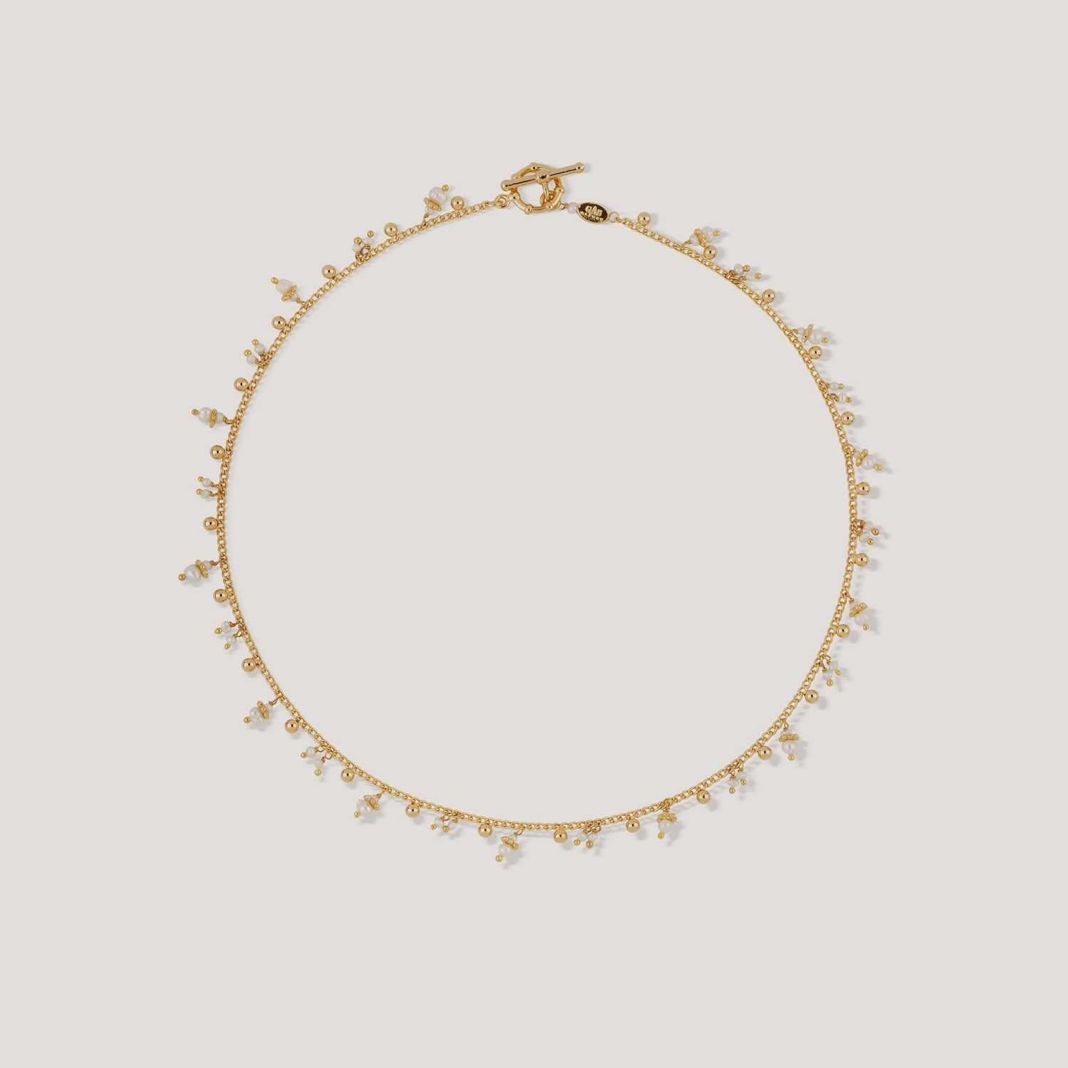 Tangerine pearl necklace gold