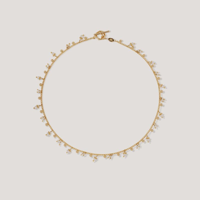 Tangerine pearl necklace gold