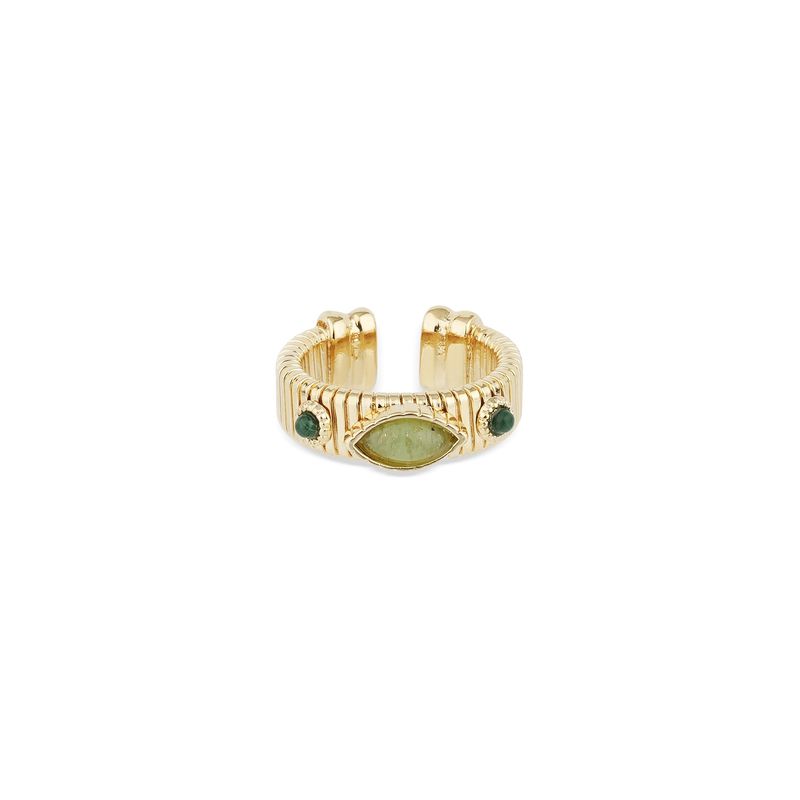 Strada bangle ring gold amazonite
