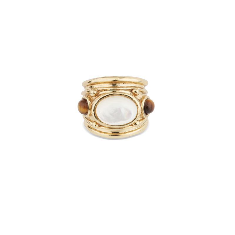 Simone ring gold mother of pearl