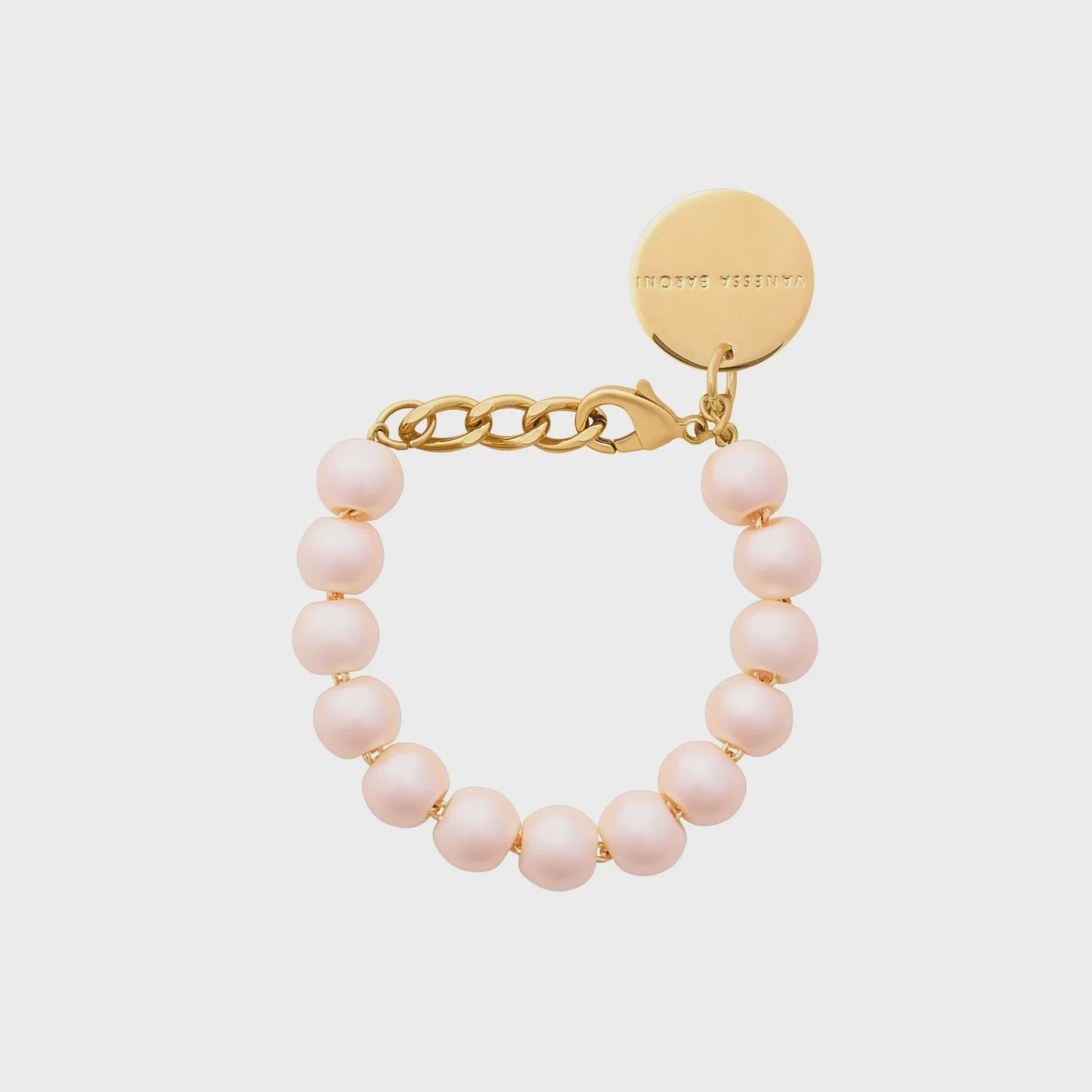 Mini beads bracelet apricot pearl