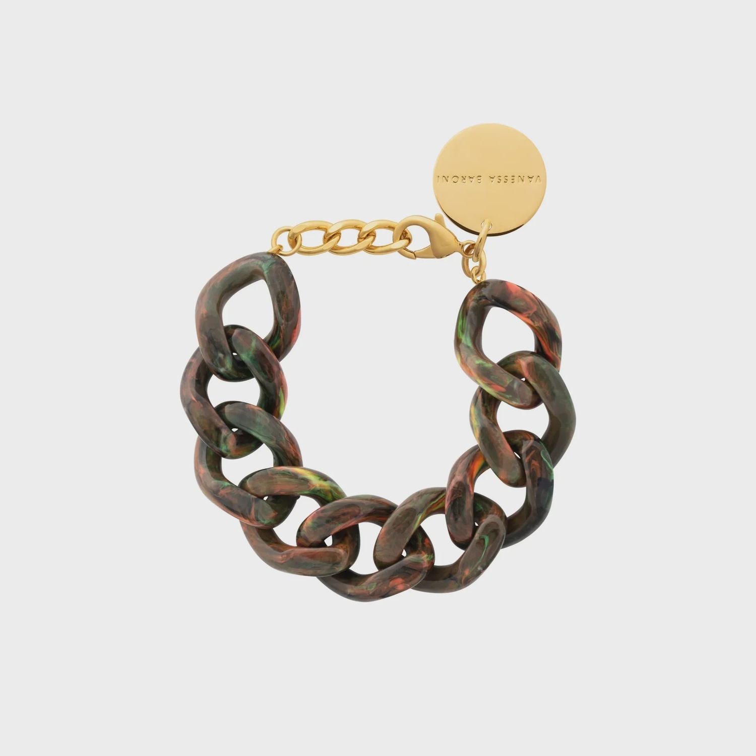 Flat chain bracelet new punk marble