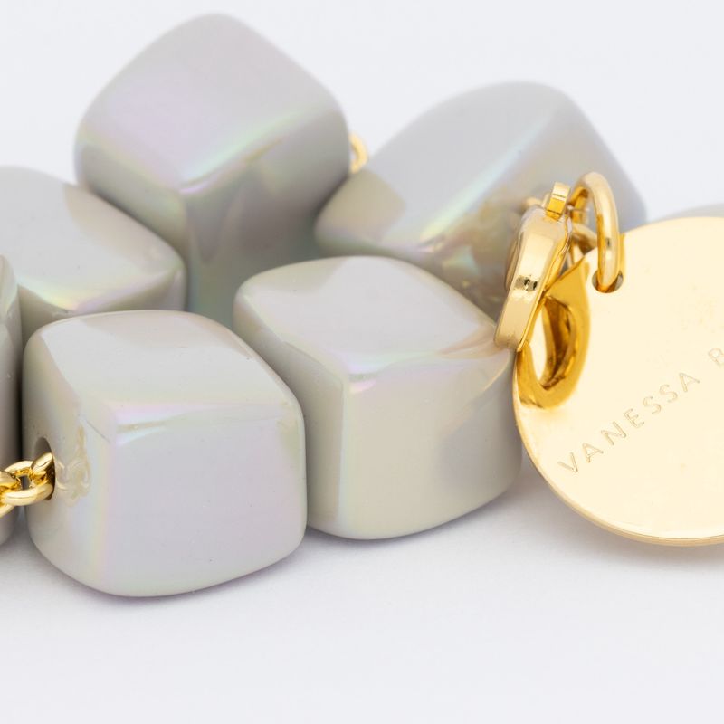 Small organic shaped necklace iridescent solid