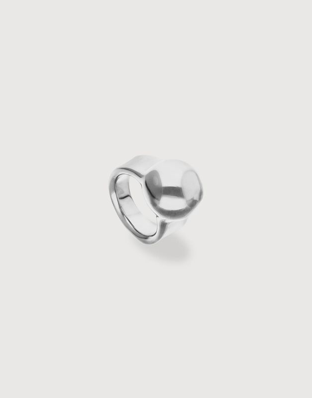 Silver ring with sphere shape